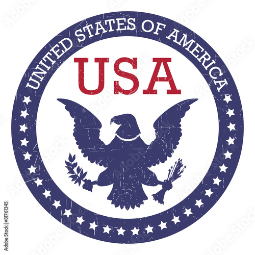 Grunge round stamp of United States of America - USA