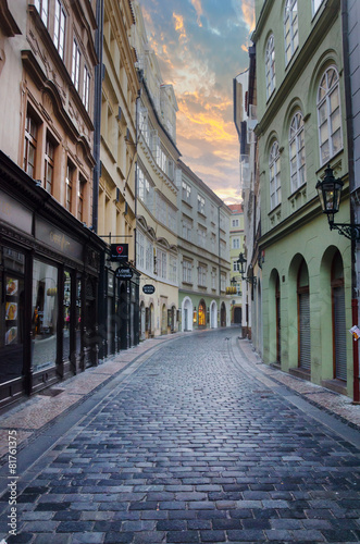 Fototapeta Naklejka Na Ścianę i Meble -  streets of the old city in the early morning