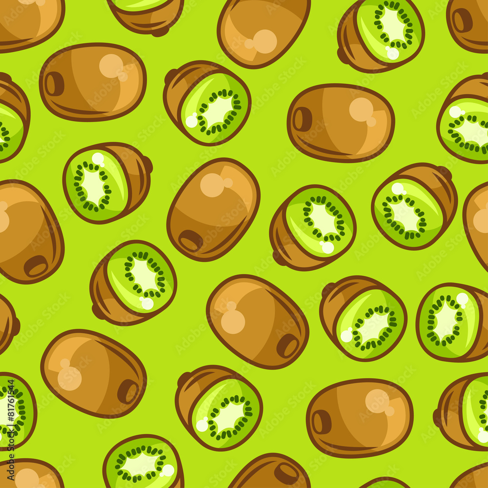 Seamless pattern with stylized fresh ripe kiwi Seamless pattern with stylized fresh ripe kiwi