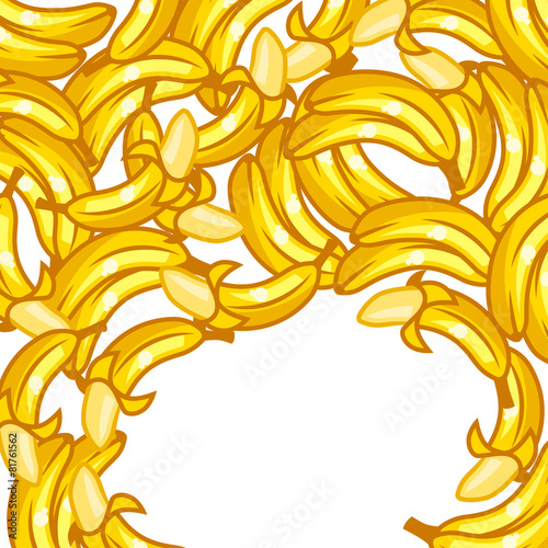 Background design with stylized fresh ripe bananas
