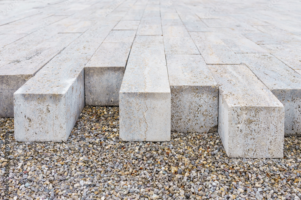 Pflastersteine aus Beton foto de Stock Adobe Stock