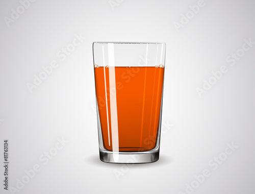 Glass full of orange liquid / juice