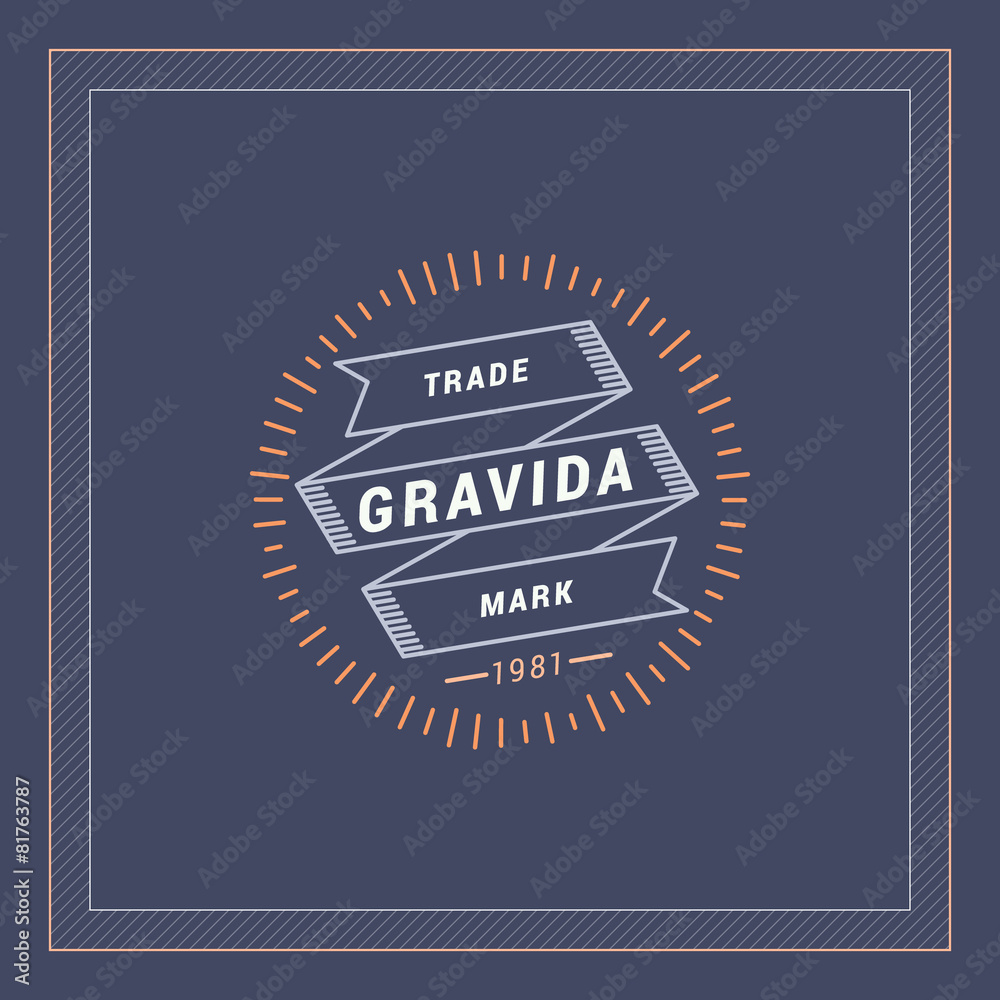 Fototapeta premium Vintage Line Art Geometric Logo Design Template