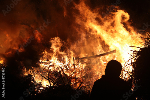 Easter bonfire in Spreewald Region, Lower Lusatia, Germany. photo