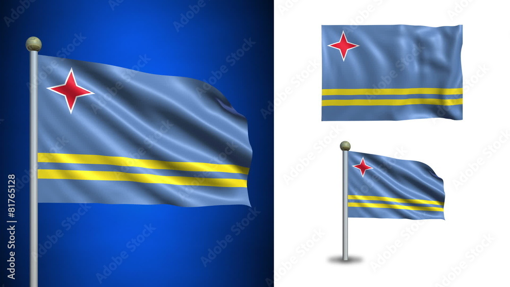 Aruba flag - with Alpha channel, seamless loop!