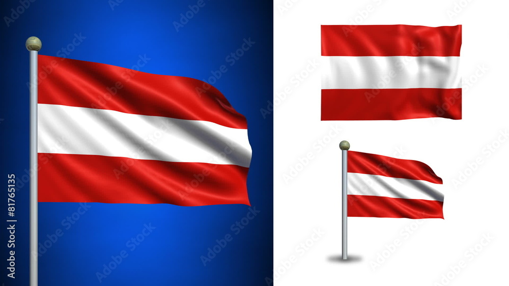 Austria flag - with Alpha channel, seamless loop! Austria flag - with Alpha channel, seamless loop!