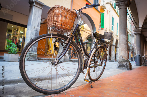 Old fashion bicycle on the street of Pisa, Italy