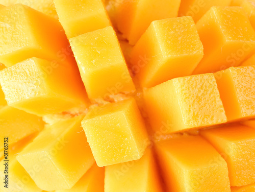 Closeup slice of mango background