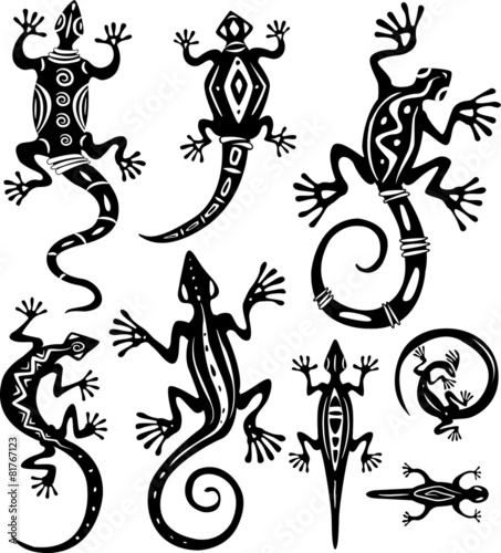 Canvas Print Decorative lizards