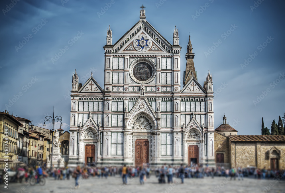 Fototapeta premium Santa Croce cathedral front view in hdr