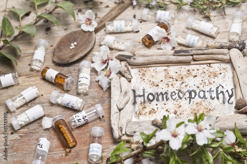 Homeopathic bottles and Pills photo