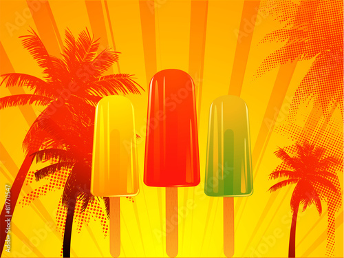 Tropical sunset with ice lolly