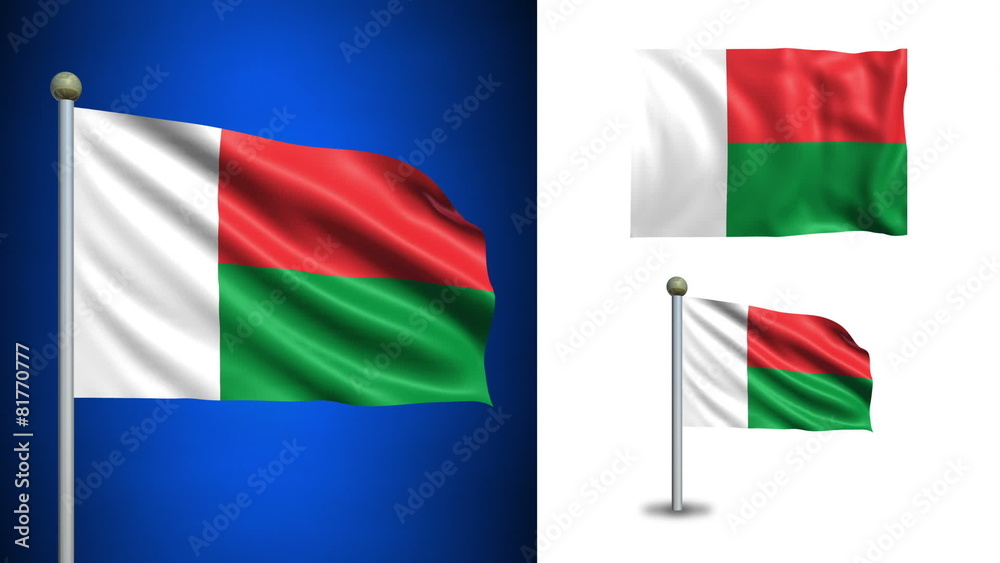 Madagascar flag - with Alpha channel, seamless loop! Madagascar flag - with Alpha channel, seamless loop!