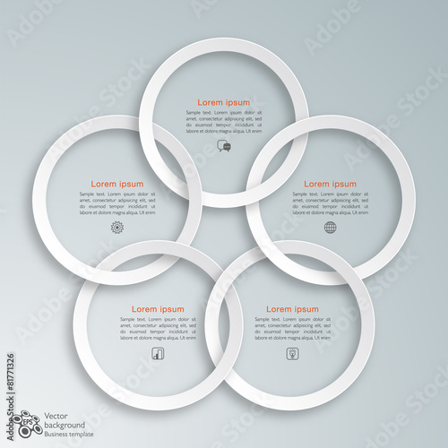 Interlocking White Rings #Vector Graphic photo