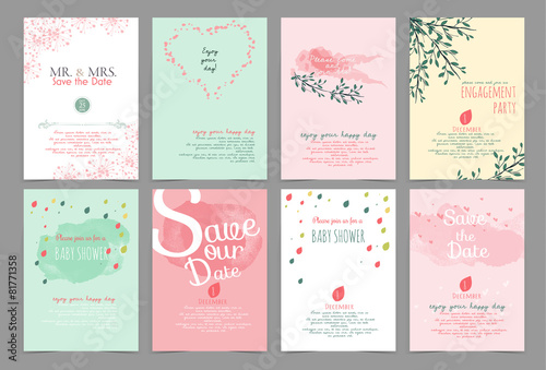 set of universal vintage hand drawn card and  brochure vector il