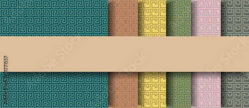 Ancient egyptian seamless backgrounds, vector illustration