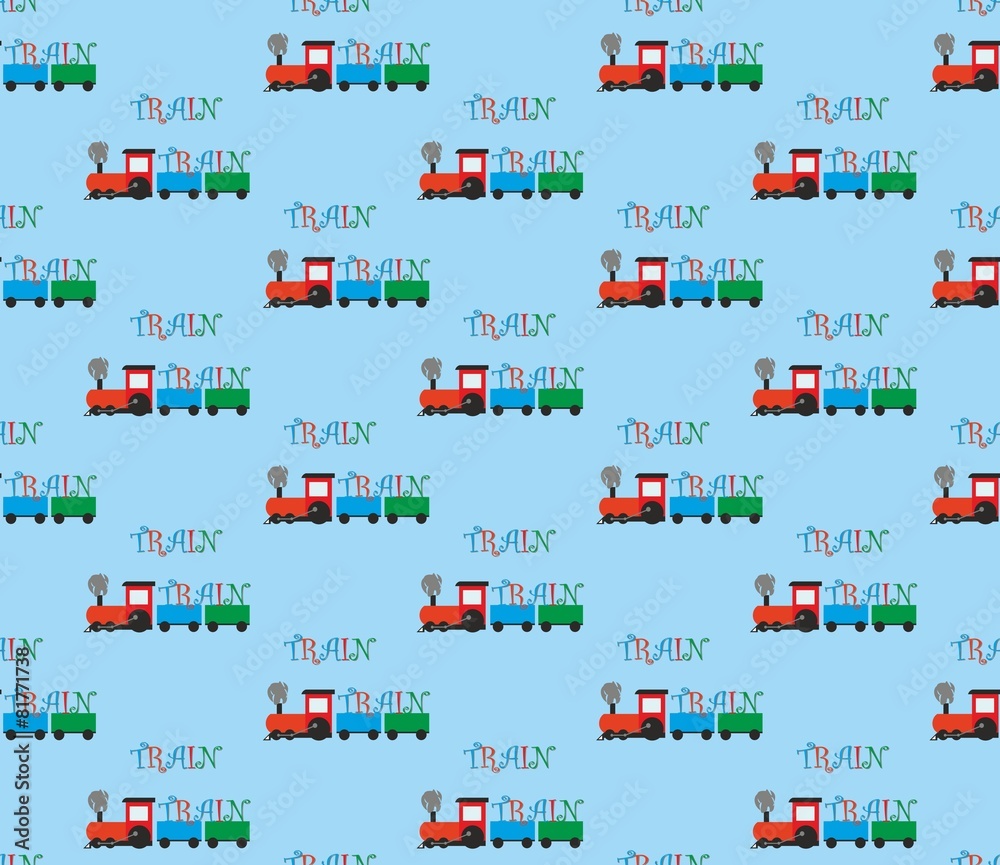 Бесшовный фон с паровозиком Stock Vector | Adobe Stock
