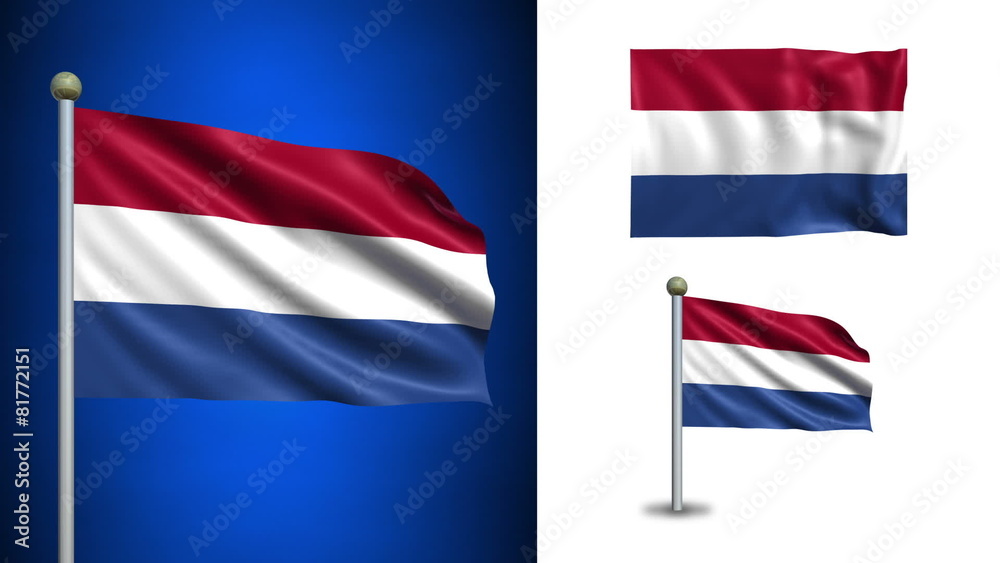 Netherlands (Holand) flag - with Alpha channel, seamless loop! Netherlands (Holand) flag - with Alpha channel, seamless loop!