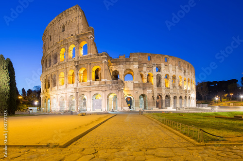 Twilight of Colosseum the landmark of Rome  Italy