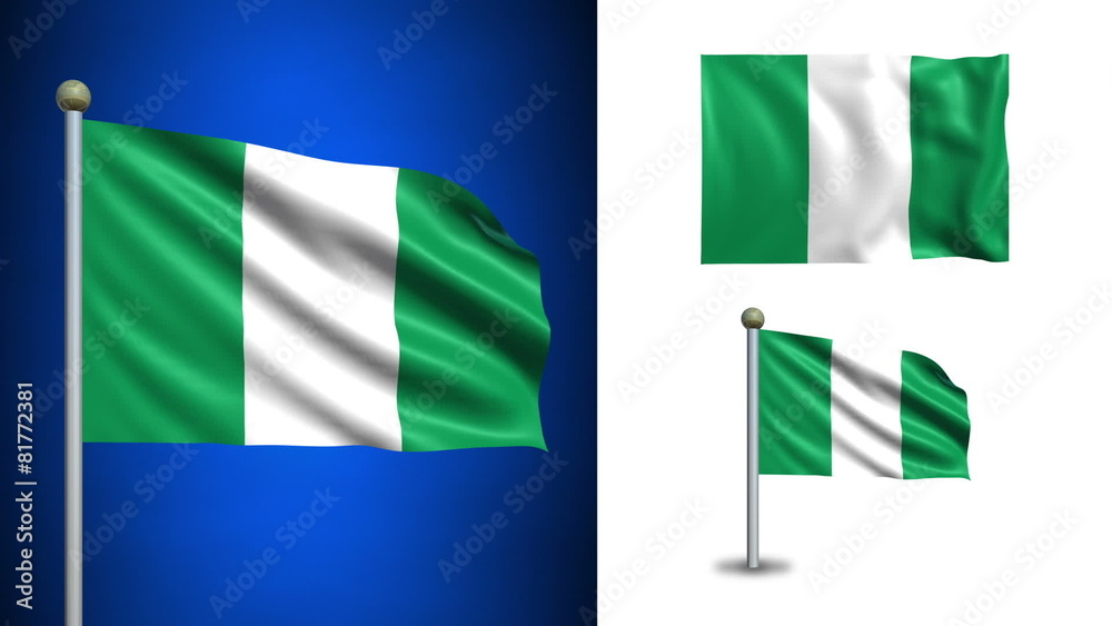 Nigeria flag - with Alpha channel, seamless loop! Nigeria flag - with Alpha channel, seamless loop!