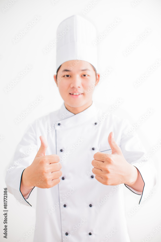 Happy chef with thumbs up