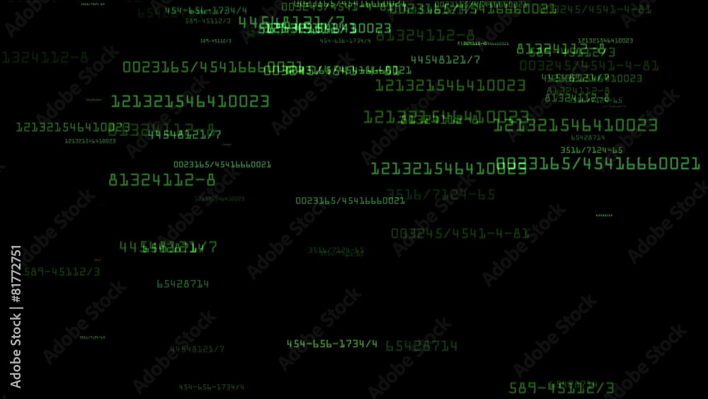 Moving green numbers Moving green numbers