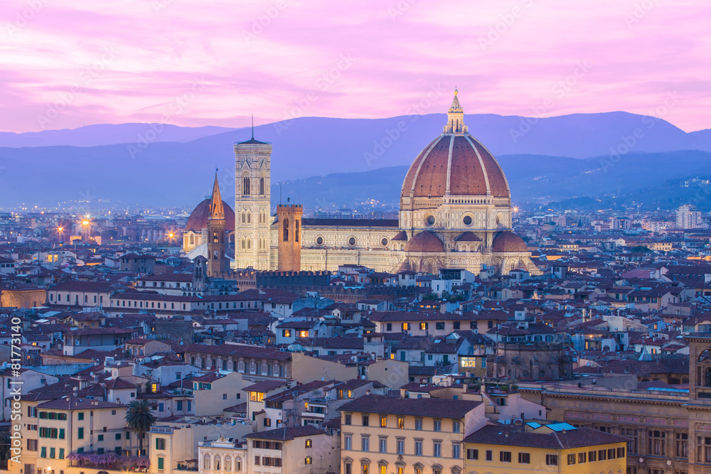Twilight at the Duomo in Florence, Italy.