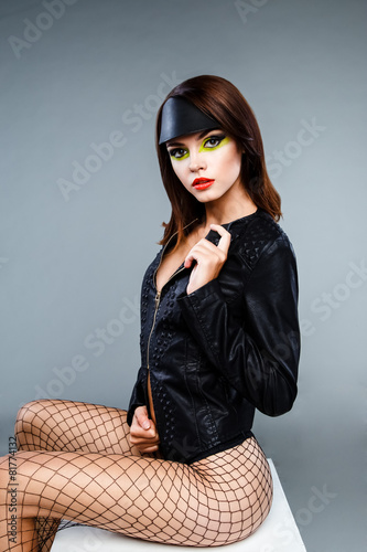 Sexy seductive female fashion model