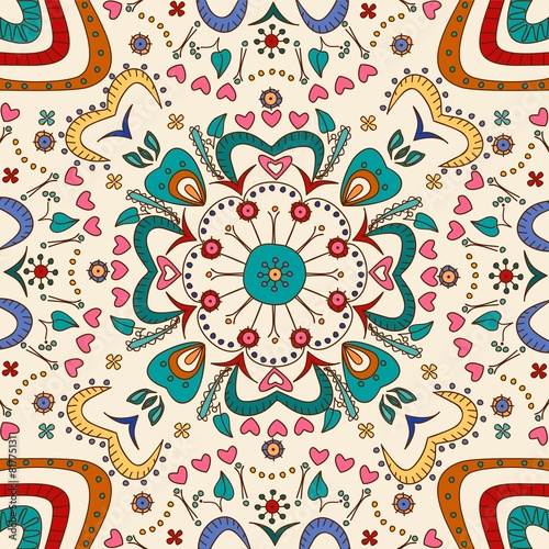 Hand drawn flower pattern