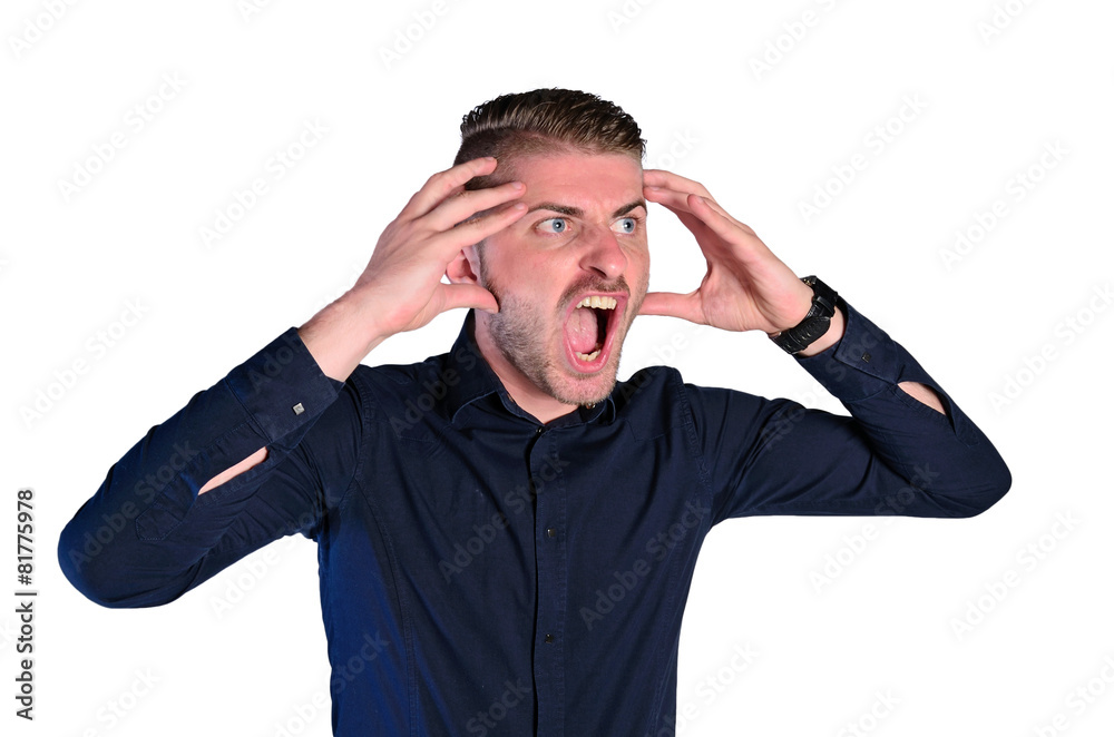 nervous man screaming nervous man screaming