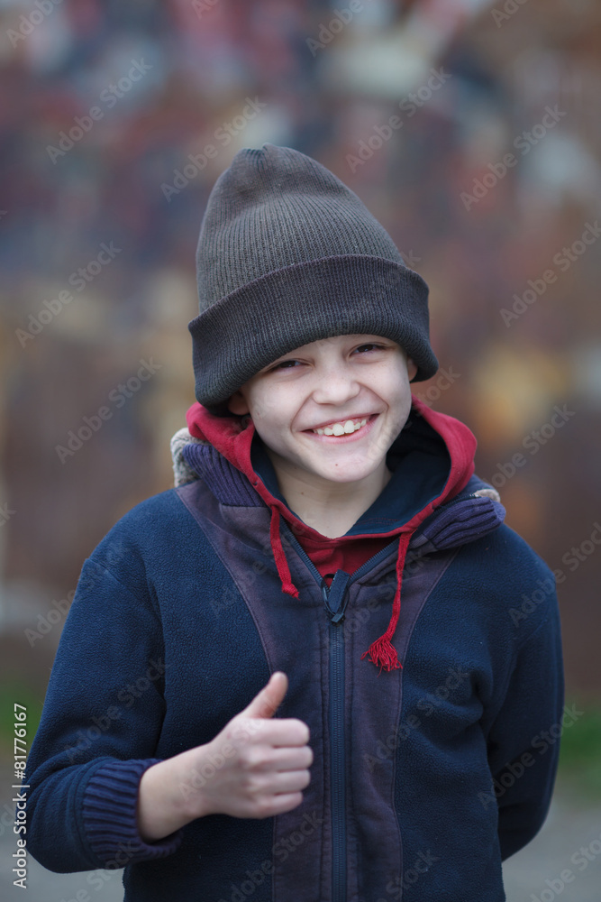 portrait of a little homeless boy portrait of a little homeless boy