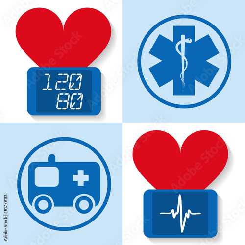 Set of icons for medicine - vector illustration