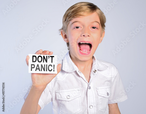 little boy say don't panic