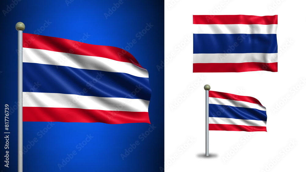 Thailand flag - with Alpha channel, seamless loop! Thailand flag - with Alpha channel, seamless loop!