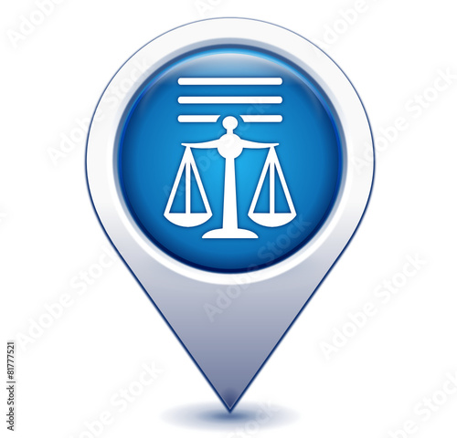informations légales sur marqueur géolocalisation bleu