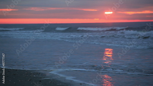 Pink and gray beach sunrise