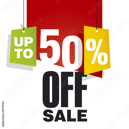 Sale up to 50 percent off red background