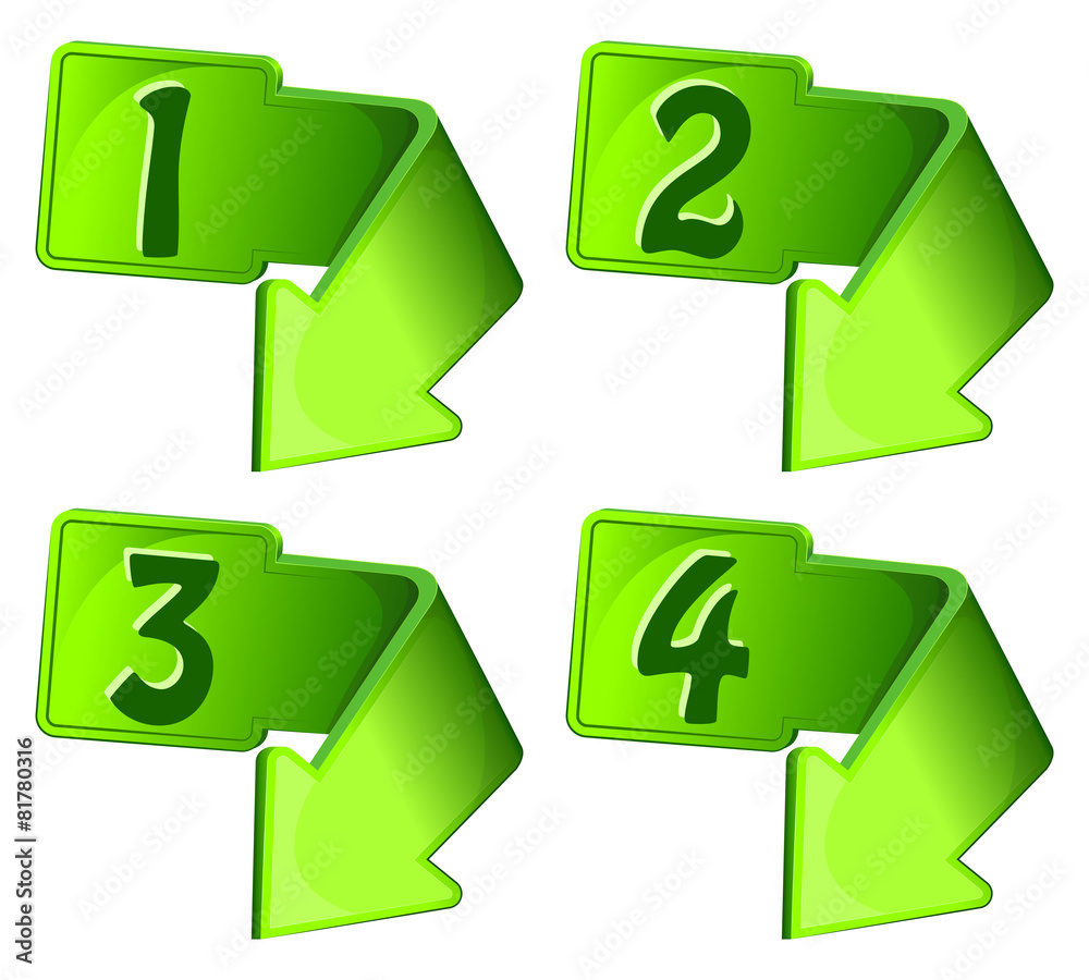 Green icon with arrow and numerals Green icon with arrow and numerals