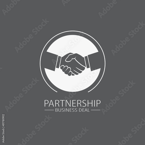 Vector business handshake icon.
