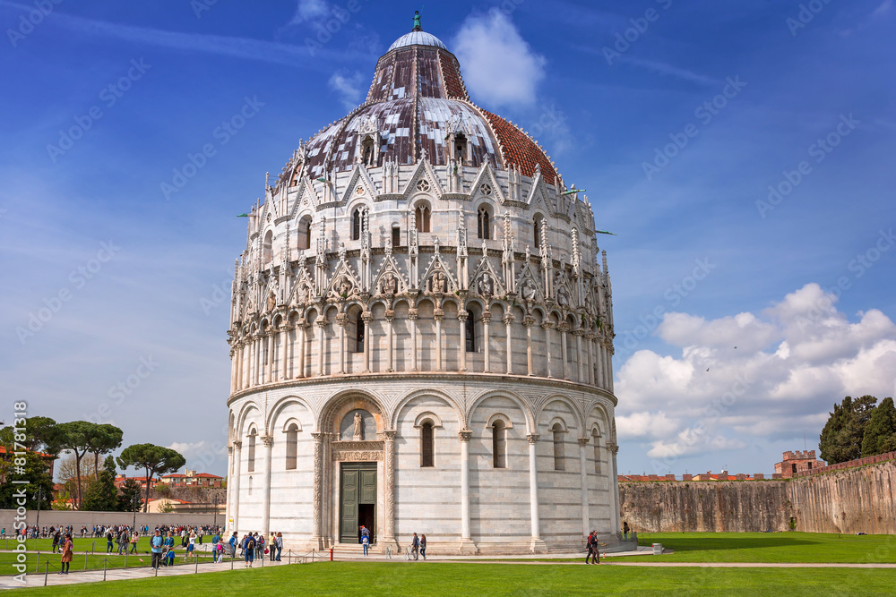 Baptistry at the Leaning Tower of Pisa, Italy