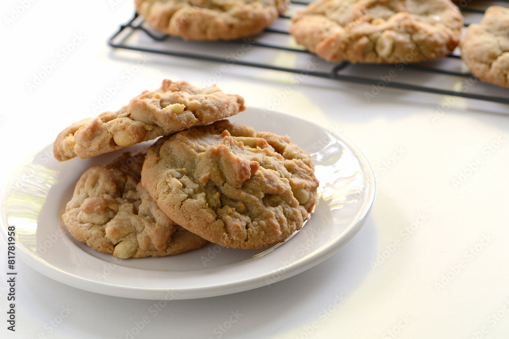 Freshly baked peanut butter cookies