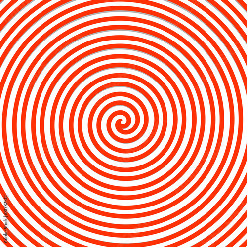 Red spiral background, shape