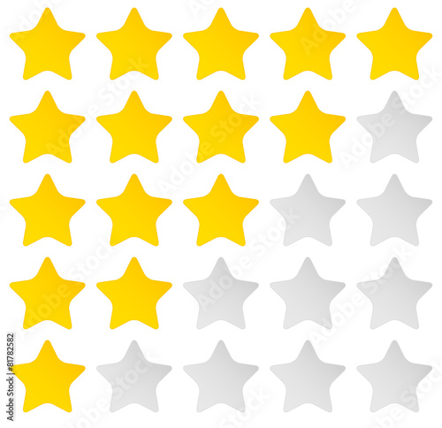 Simple rounded star rating. With outlines makes the stars pop ou