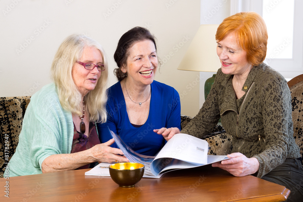 Adult Female Friends Taking a Break at Living Area. Adult Female Friends Taking a Break at Living Area.