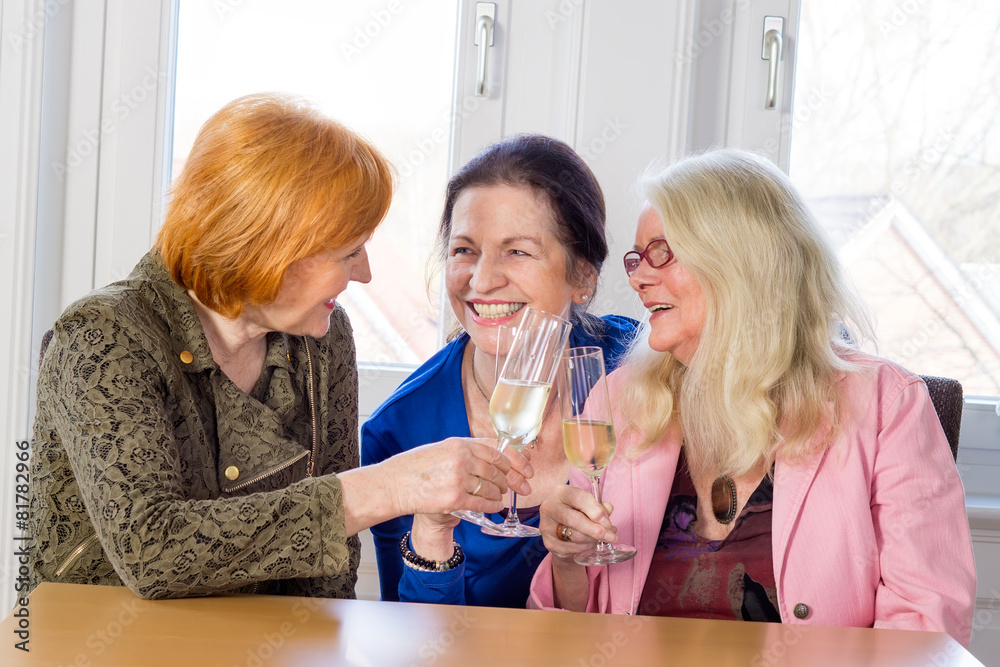 Happy Middle Age Moms Tossing Glasses of Wine. Happy Middle Age Moms Tossing Glasses of Wine.
