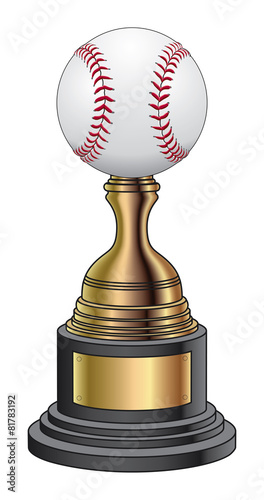 Baseball Trophy - Gold and Black Base