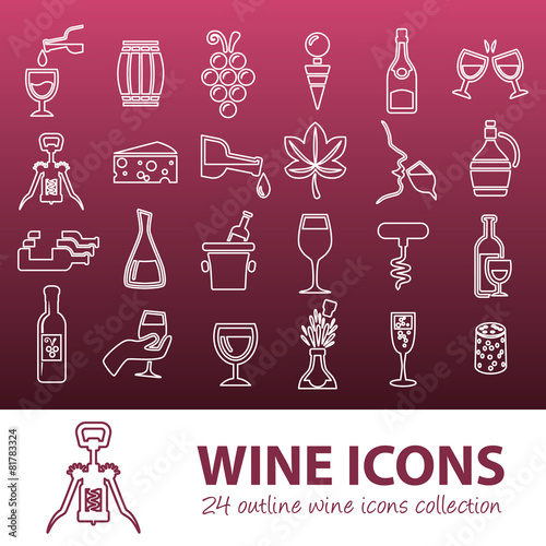 wine outline icons