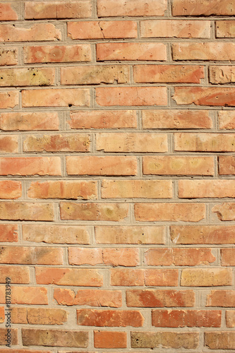 Red brick masonry wall