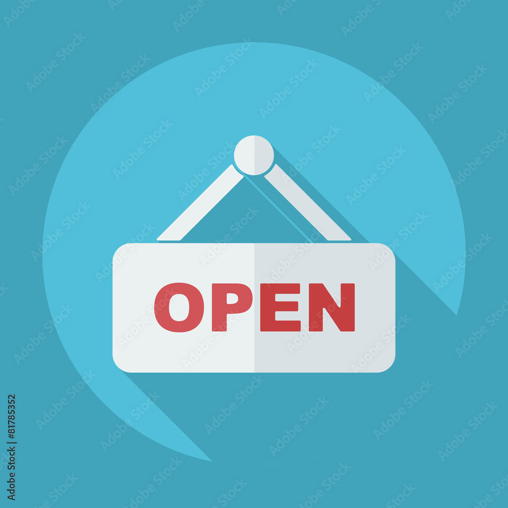 Flat modern design with shadow plate open Flat modern design with shadow plate open