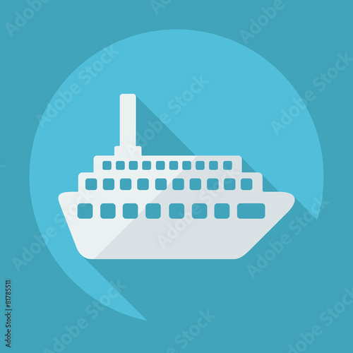 Flat modern design with shadow passenger ship
